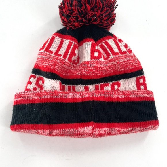 Chicago Bulls Beanie Knit Cap One Size Fit Most Huge New York Pom Pom - Picture 2 of 3